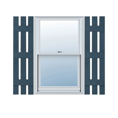 Ekena Millwork 12 in. W x 63 in. H Builders Edge, Three Board Spaced, Board-n-Batten Shutters, 036, Classic Blue, PR 070120063036